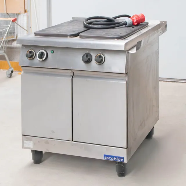 Ascobloc 75x70x85 cm cucina elettrica 2 piastre con armadio