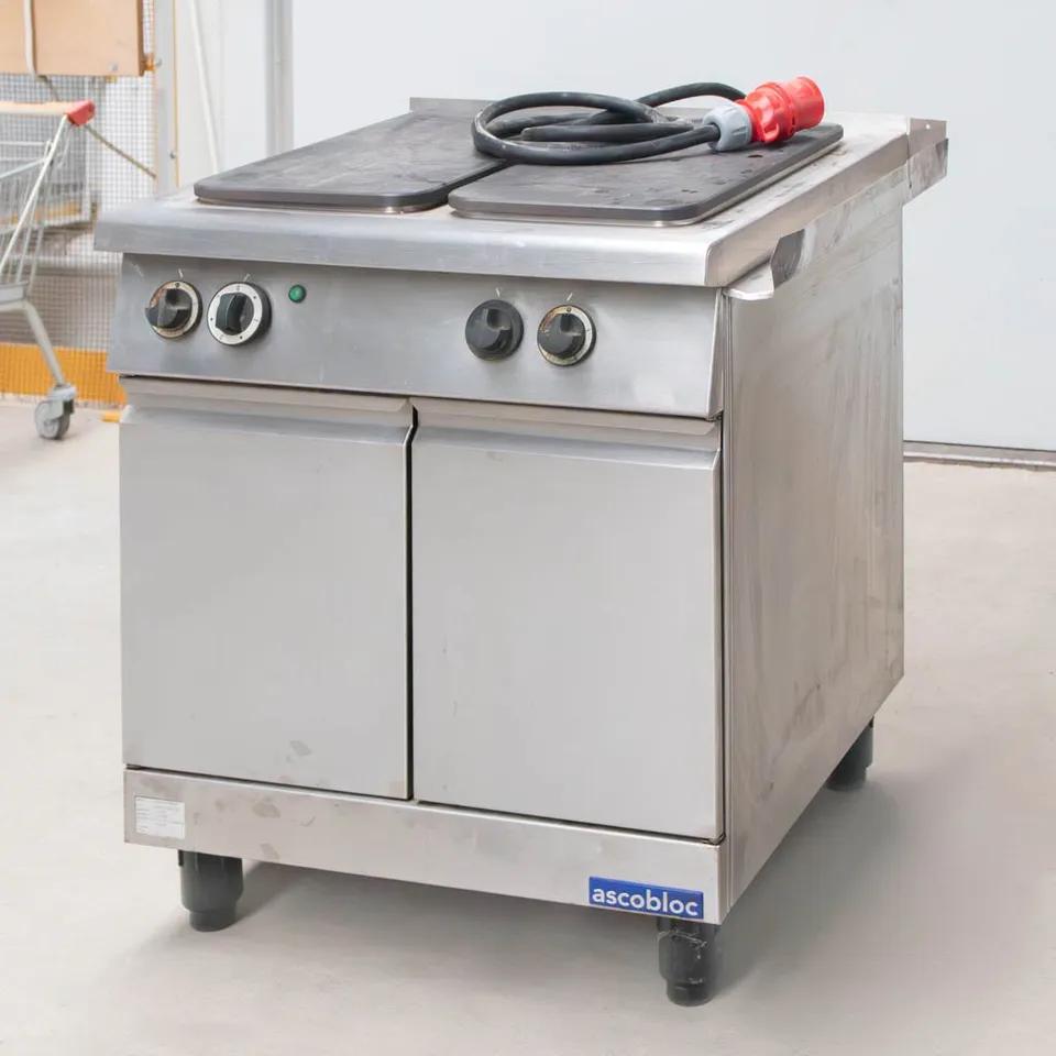 Ascobloc 75x70x85 cm cucina elettrica 2 piastre con armadio