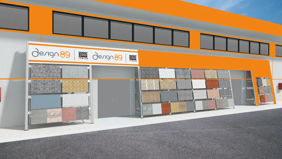 Design89 espositore piastrelle e rivestimenti esterno