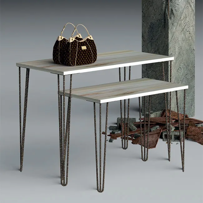Agosistem Industrial Magot Tavolo Tondino 95 cm Nero Opaco