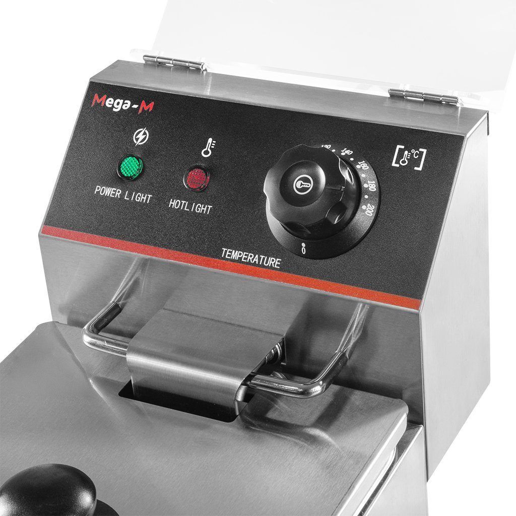 Mega-M friggitrice elettrica 4 L 2 kW singola con coperchio