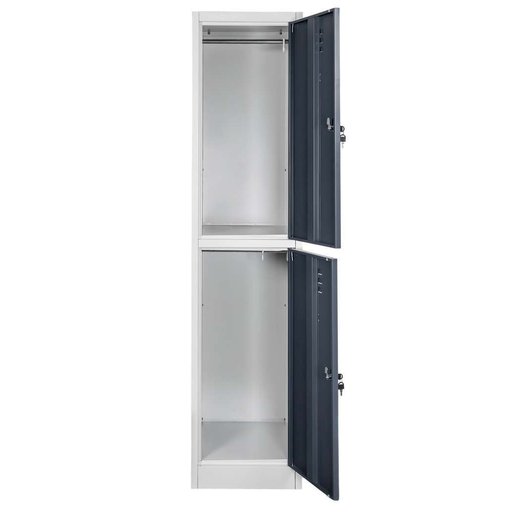 Mega-M 2 scomparti armadietto spogliatoio 40x50x180 cm grigio