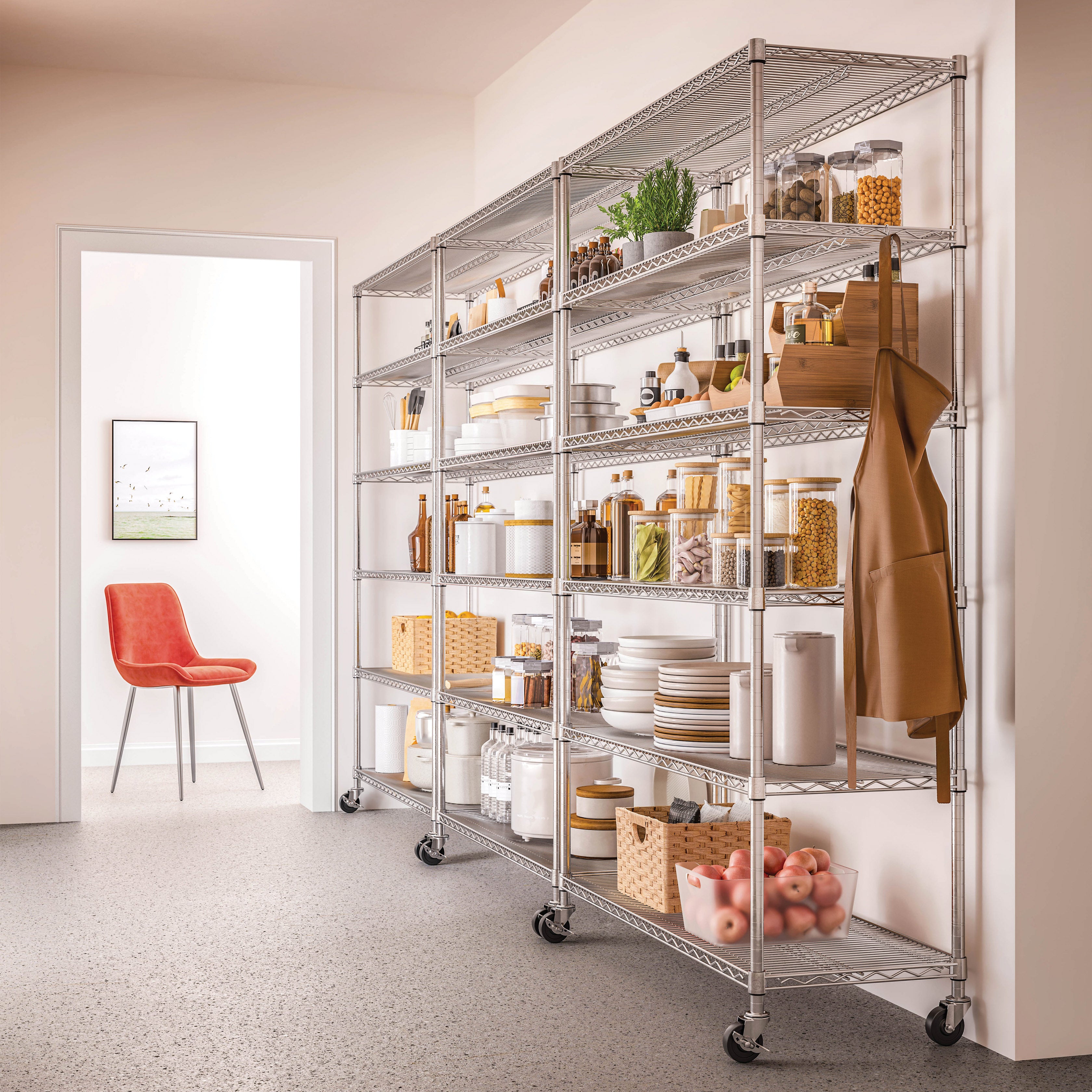 Seville Classics UltraDurable Scaffale Acciaio 6 Ripiani 122x46