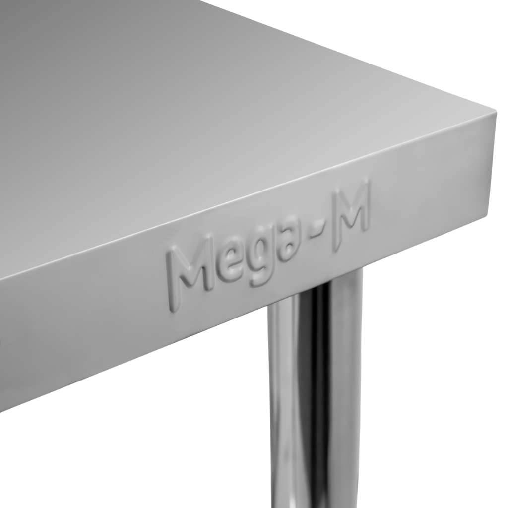 Mega-M X Standard tavolo inox 60x60x85 cm con ripiano