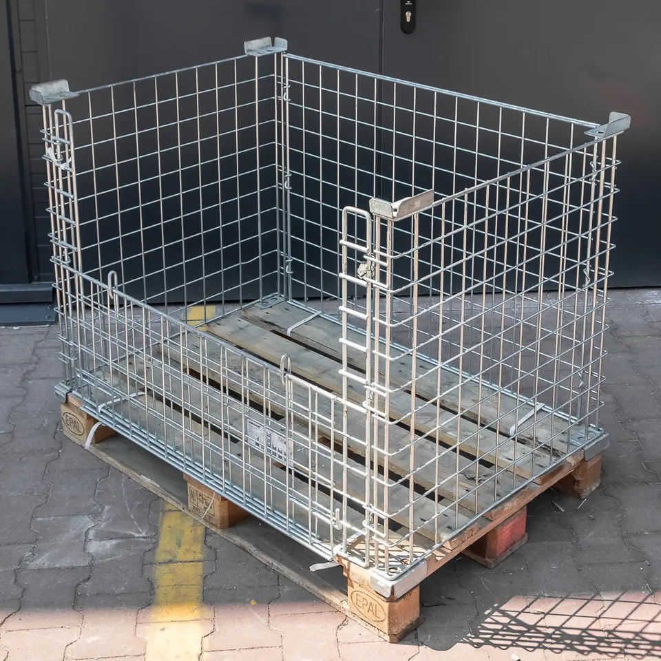 Gitterbox 120x80 cm cesta rete pallet sportello lungo
