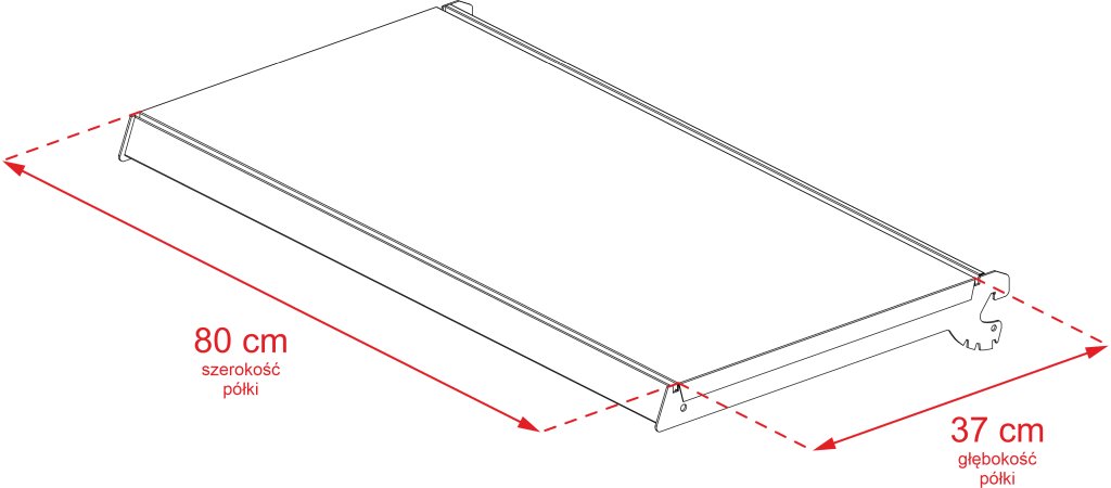Mega-M Merkury II Gondola Negozio Aggiuntiva H170 Grafite 81 cm