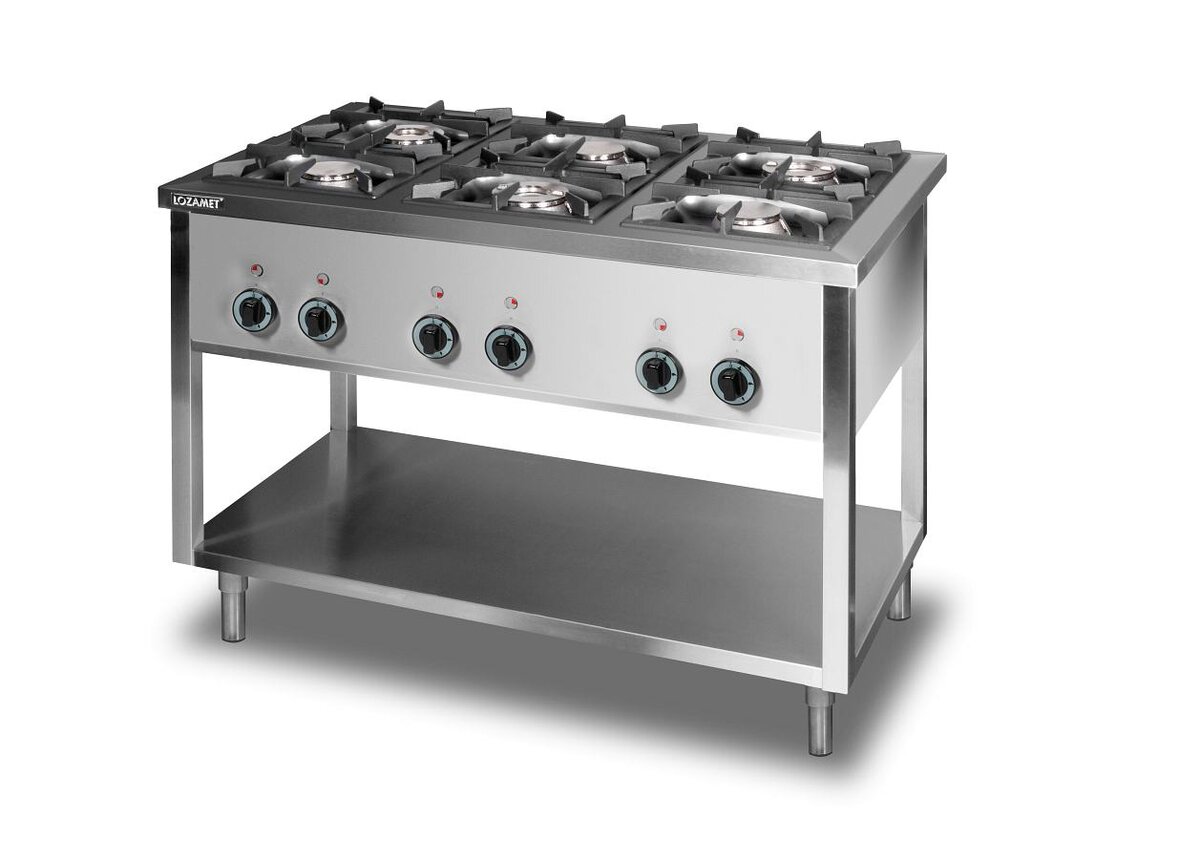 Lozamet GLW.67.1/2 cucina a gas 6 fuochi con mensola