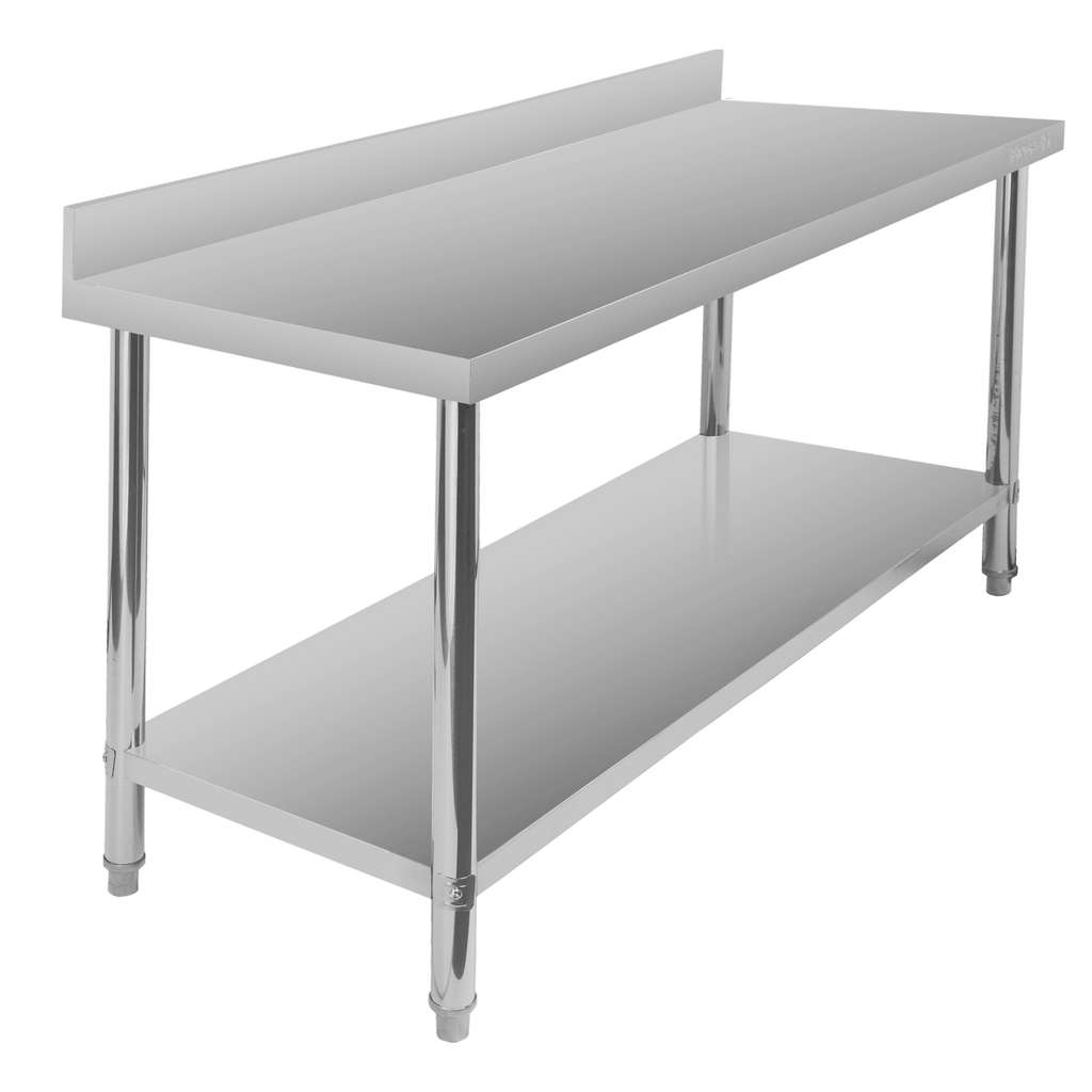 Mega-M X STANDARD tavolo inox a parete 160x60x85 cm con ripiano