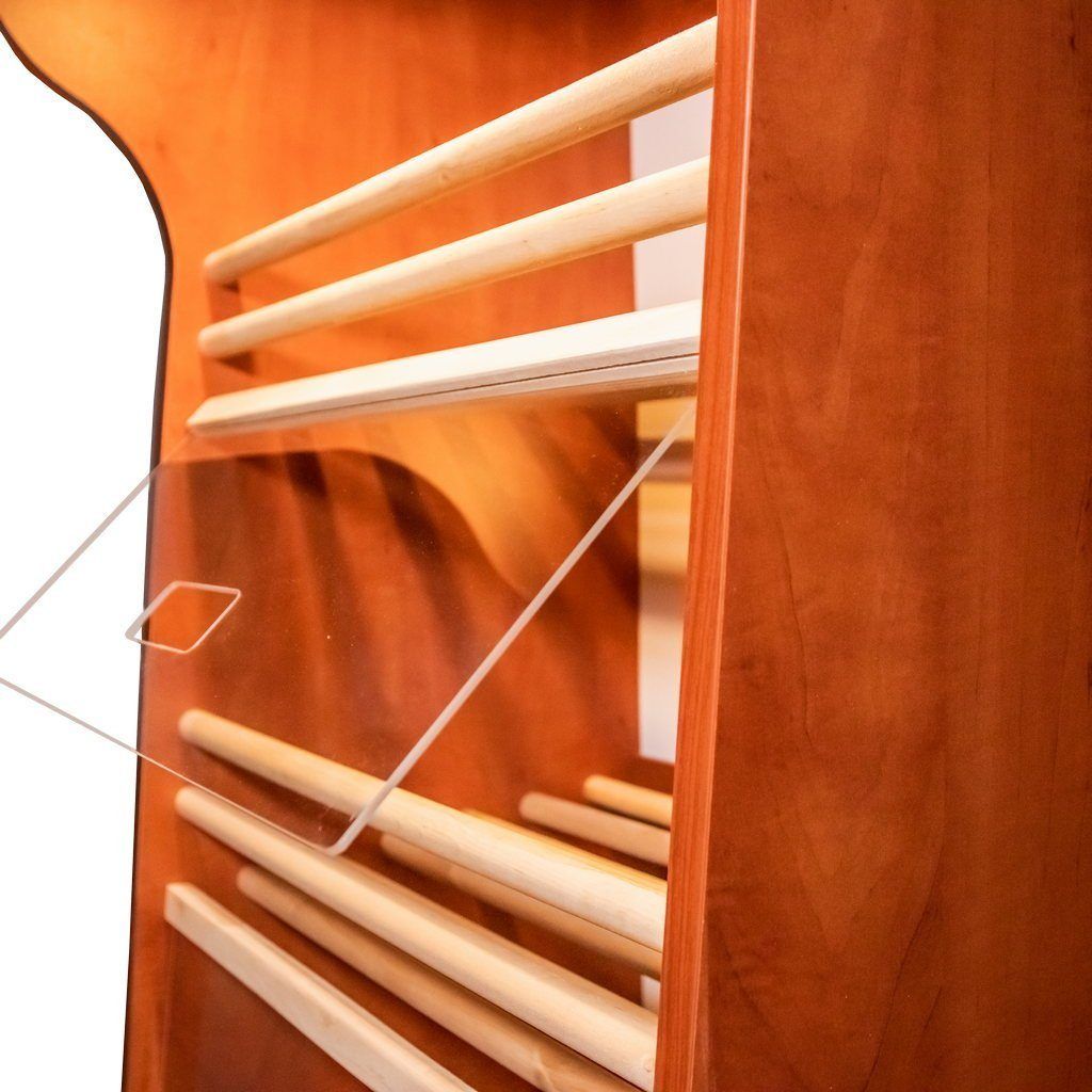H-200 L-60 Espositore Pane Plexi LED 4 Ripiani Pero