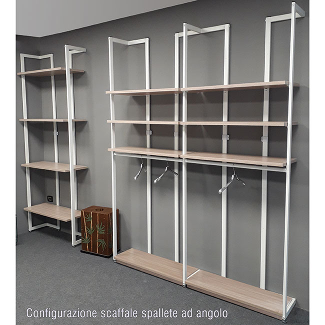 Agosistem Smooth Kit 01 scaffale angolo con appenderia