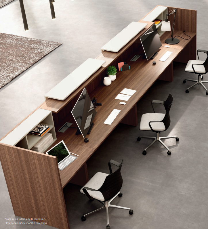 Agosistem Flycom Front Office banco reception noce 380 cm