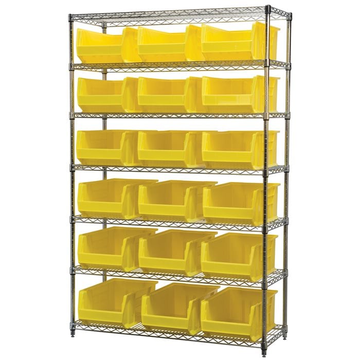 Akro-Mils AWS184830281 scaffale filo 7 ripiani con 18 vaschette