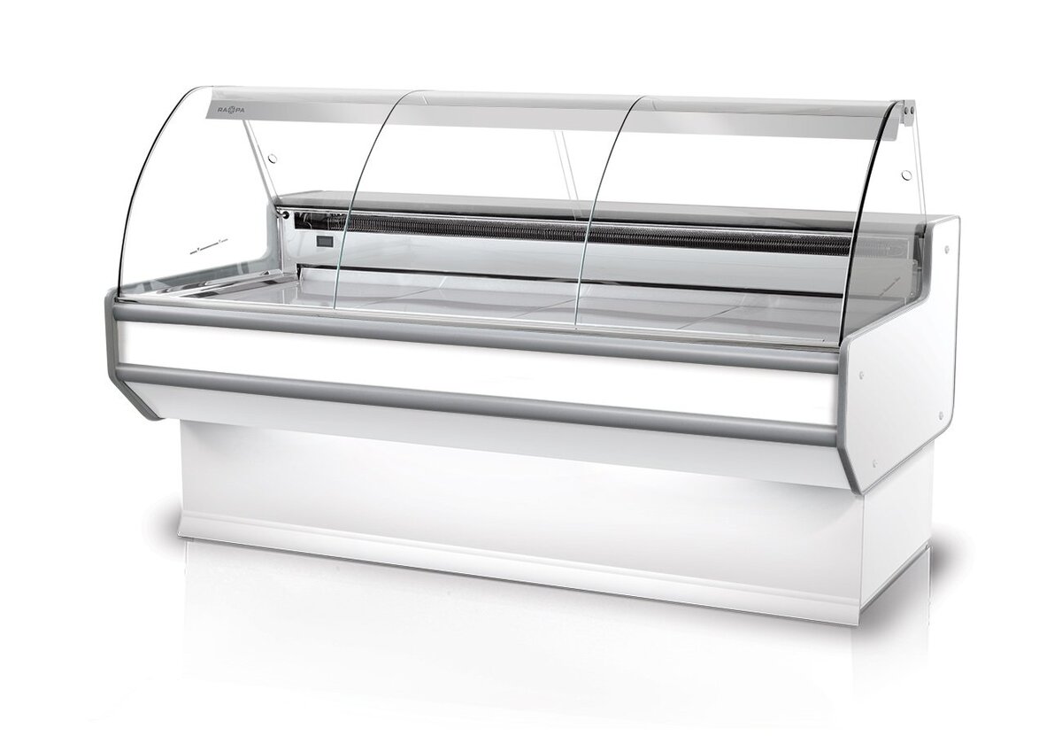 Rapa L-B2 201/107 banco frigo carne vetro curvo