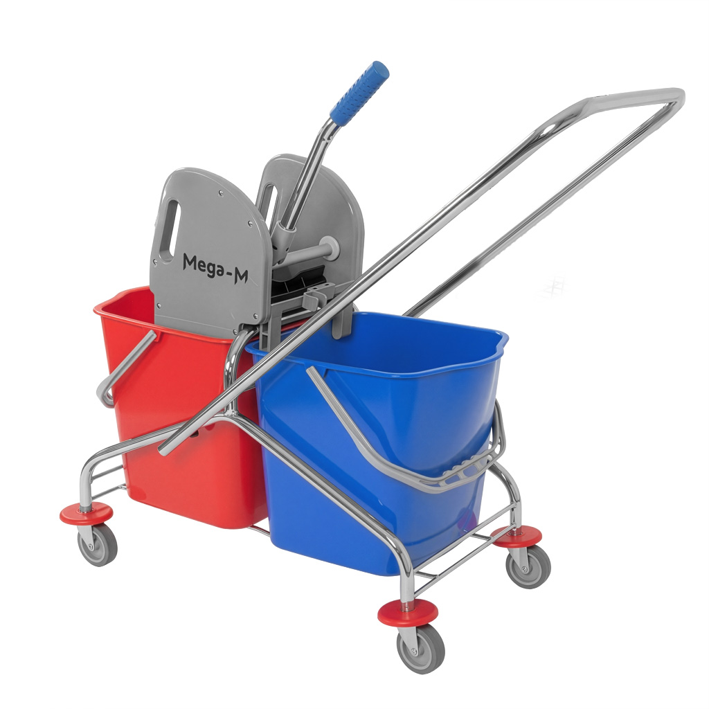Mega-M carrello pulizie 2x23L con strizzatore a mascelle