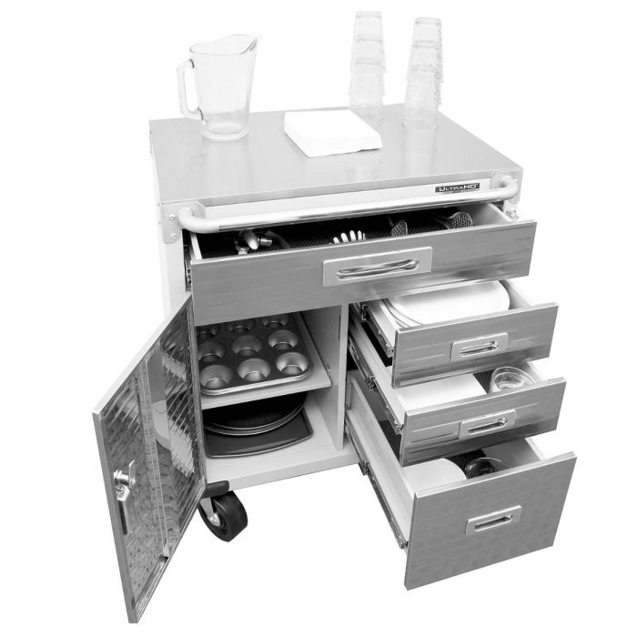 Seville Classics UltraHD mobile officina acciaio 4 cassetti 71 cm