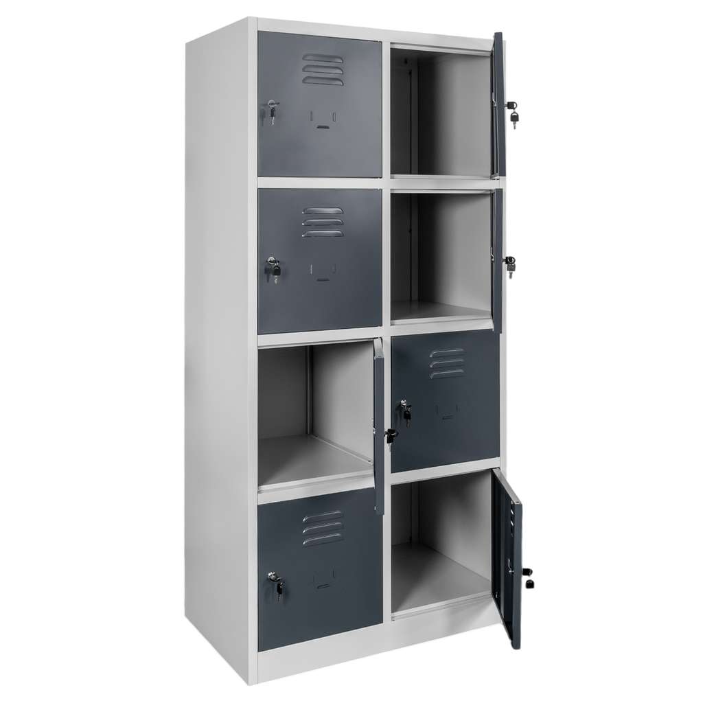 Mega-M armadietto spogliatoio 8 vani 80x50x180 cm grigio