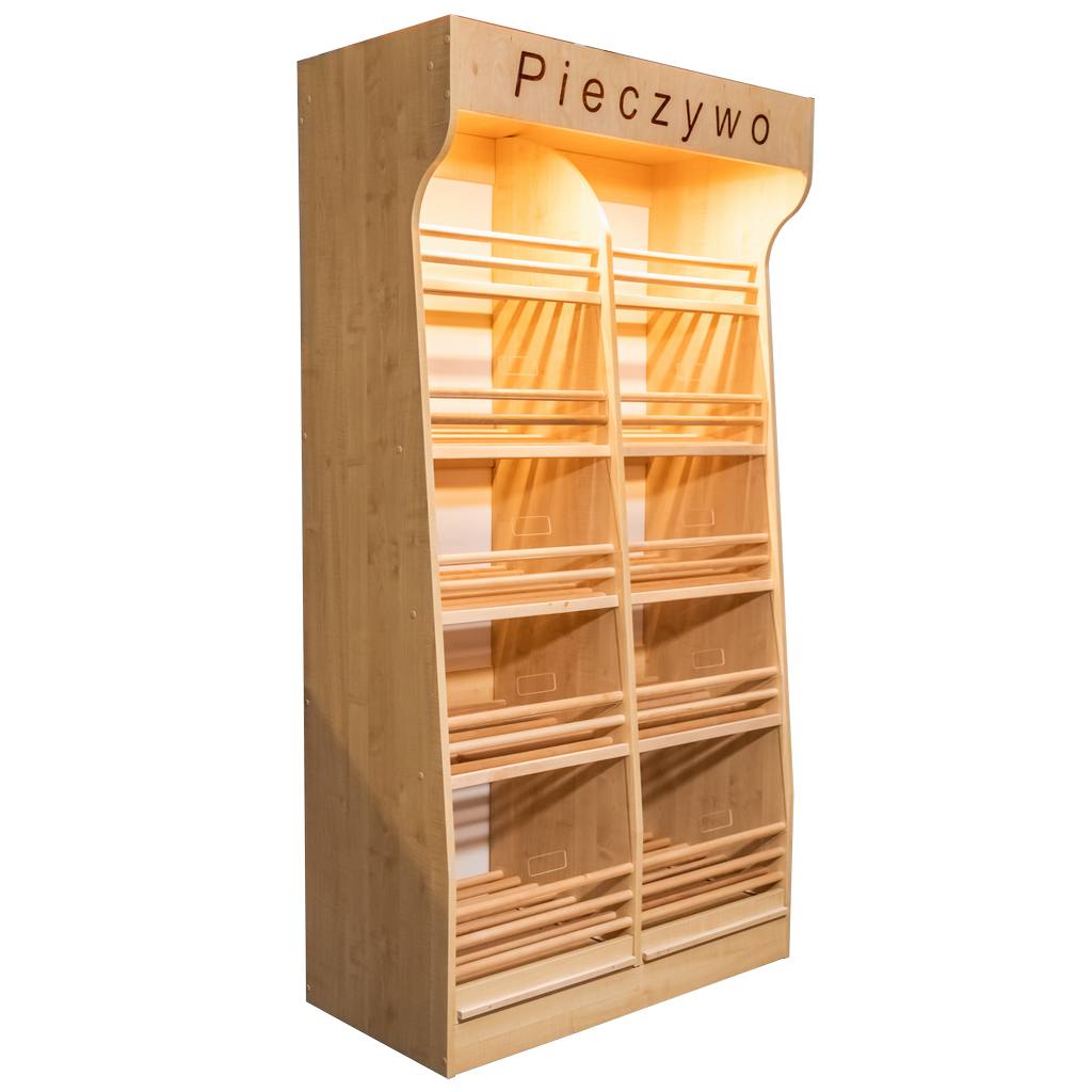 Scaffale pane 100x50x200 rovere sonoma plexi LED 10 ripiani