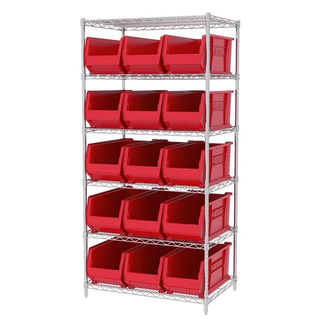 Akro-Mils AWS24360287 scaffale filo 6 ripiani 16 box
