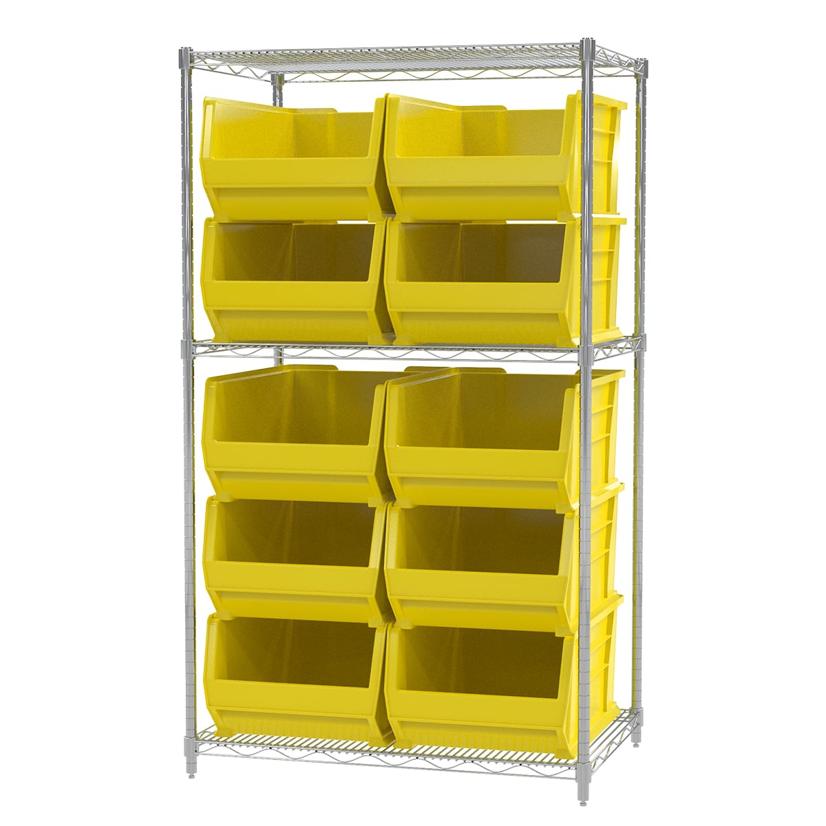 Akro-Mils AWS24361288 scaffale 3 ripiani con 10 contenitori