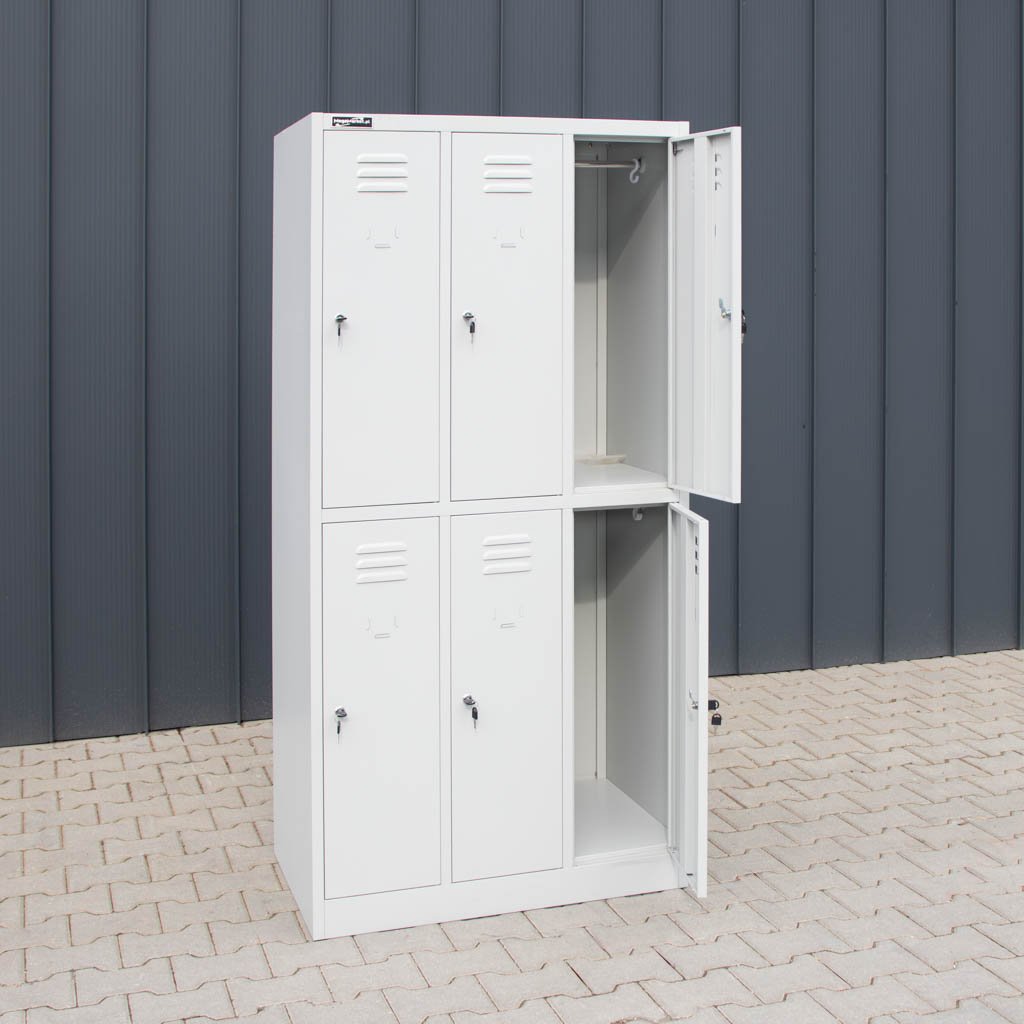 Mega-M S armadio spogliatoio 6 ante grigio 90 cm