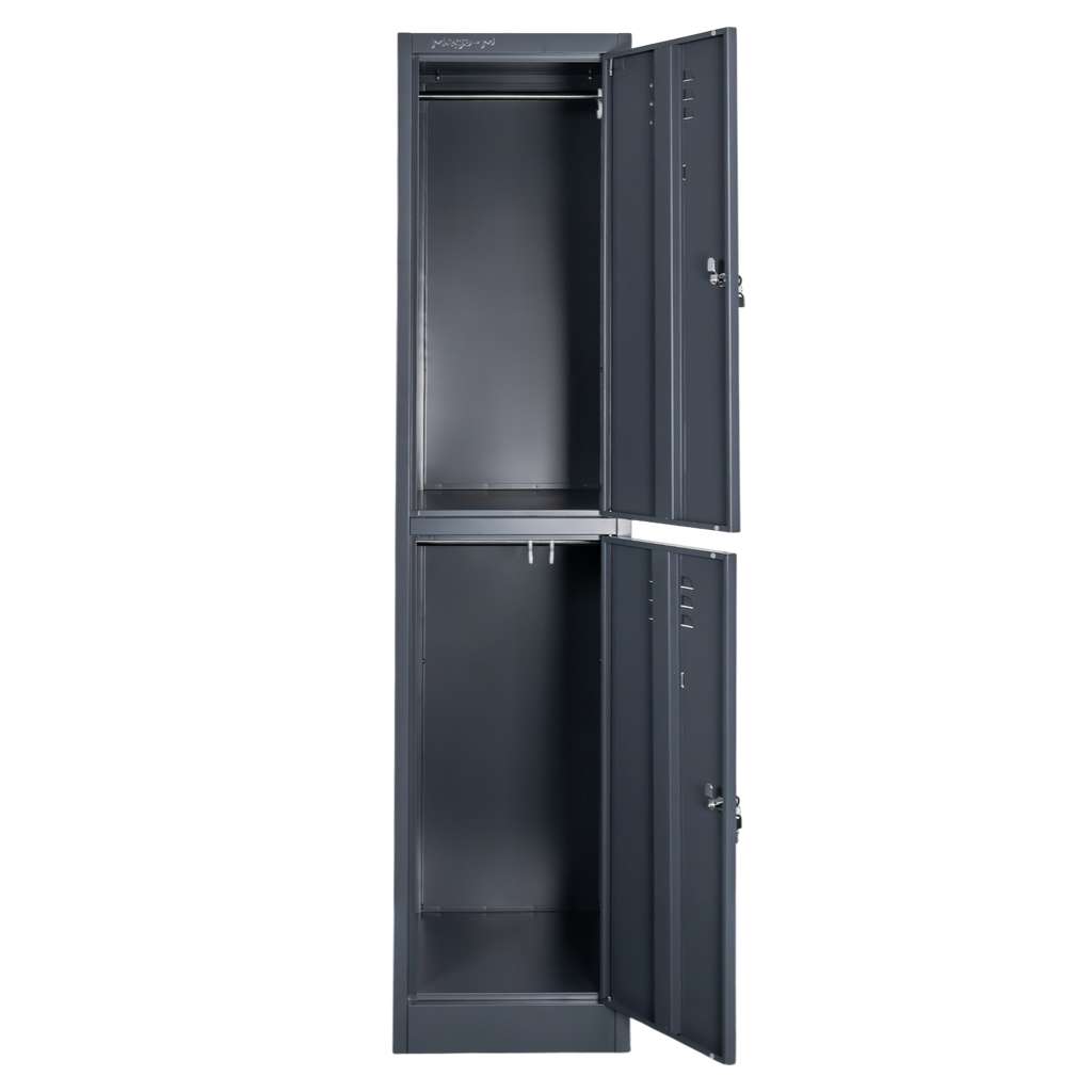 Mega-M armadietto spogliatoio metallo 2 vani 40x50x180 cm grafite