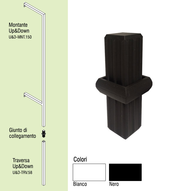 Agosistem Up&Down Giunto Prolunga Montante 25x25 mm