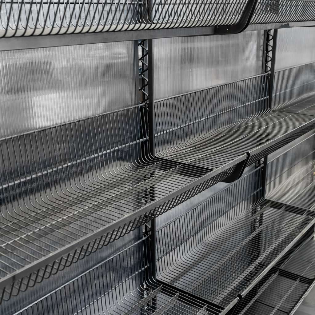 Wanzl Wire-Tech scaffale negozio parete H 195 12 cestoni