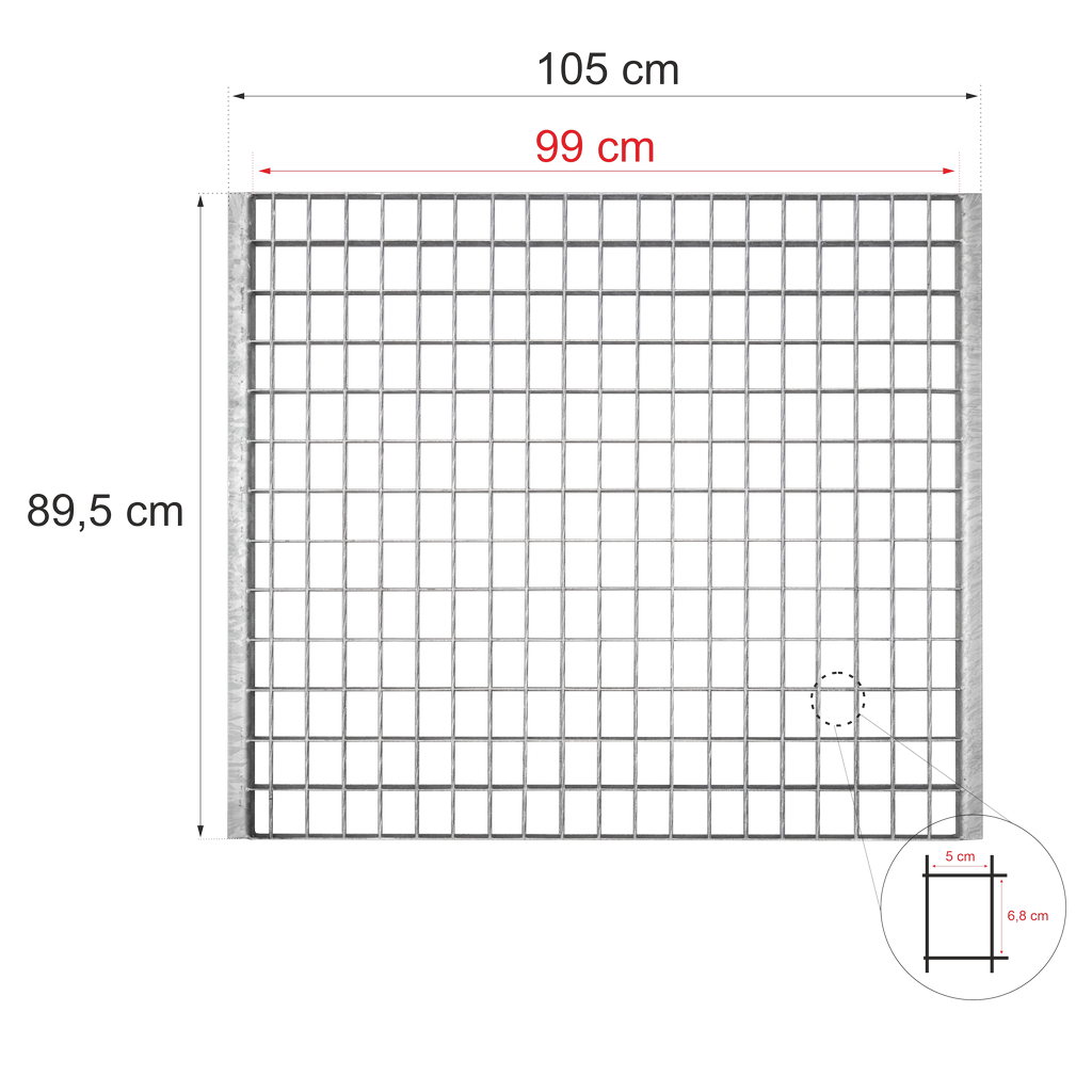 WEMA griglia scaffale incassata 99x89,5 cm 500 kg