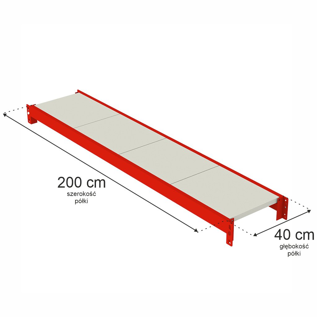 Mega-M Fortis 200x40 cm ripiano scaffale 350 kg