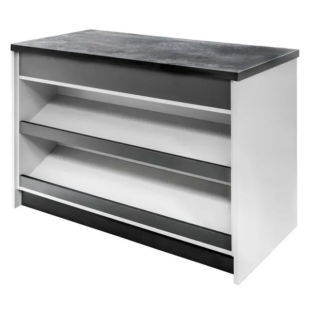 Mega-M 120x60x90 bancone cassa grigio chiaro 2 ripiani