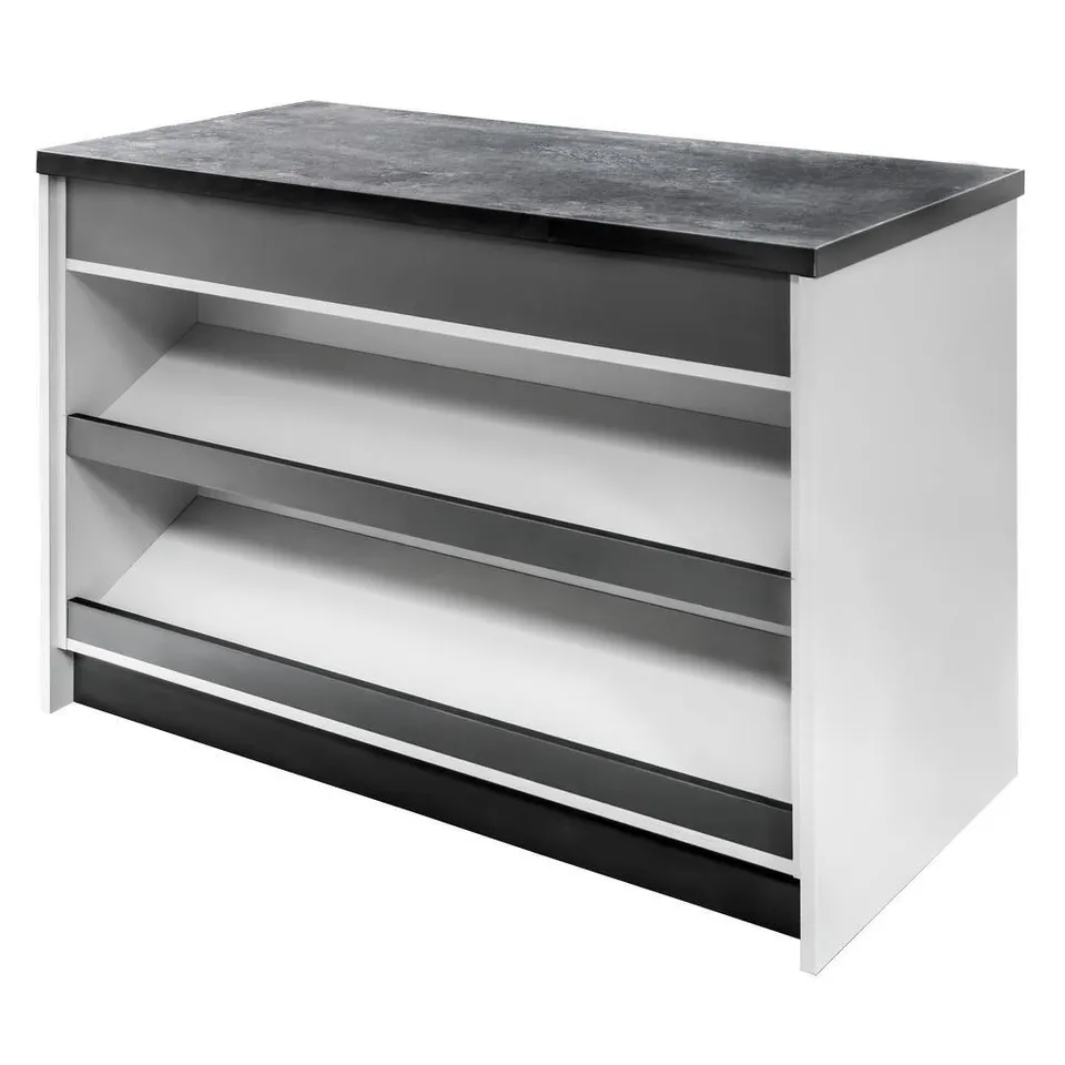 Mega-M 120x60x90 bancone cassa grigio chiaro 2 ripiani