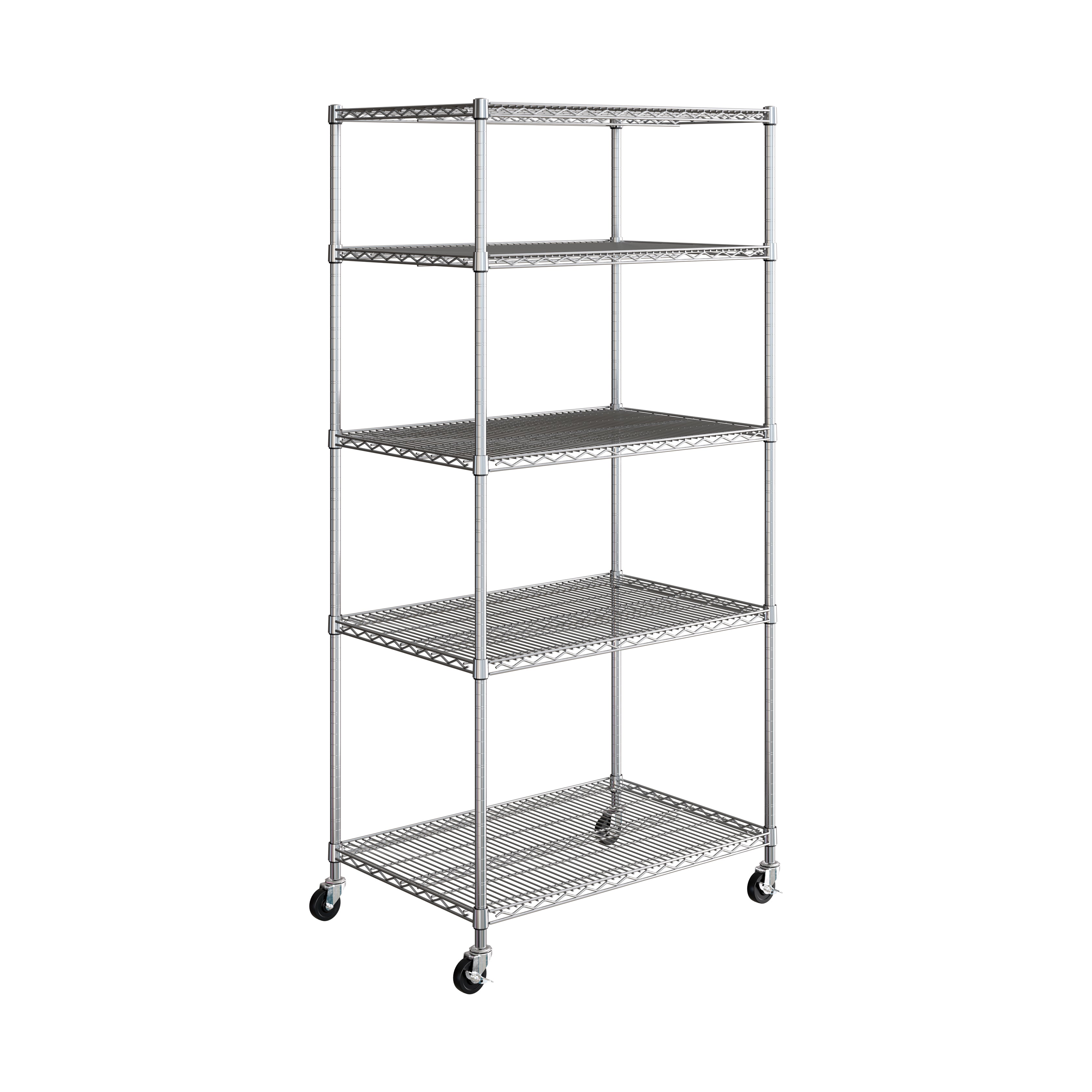 Seville Classics UltraDurable SHE24365B scaffale 5 ripiani acciaio