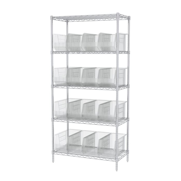 Akro-Mils AWS183630265 scaffale filo 5 ripiani 18 box