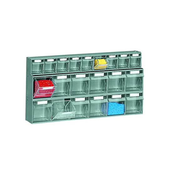 DR Scaffalature Practibox Cassettiera Portaminuteria Grigio Trasparente