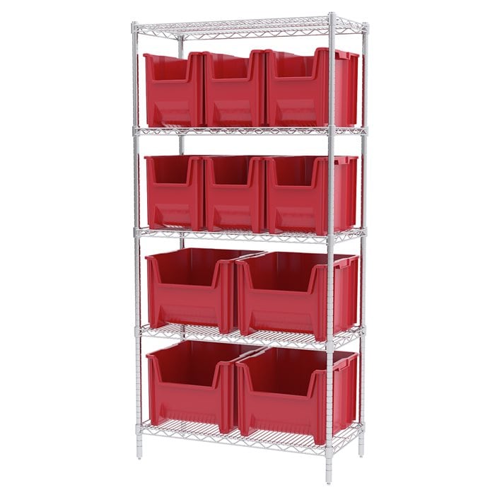 Akro-Mils AWS1836SNS scaffalatura 5 ripiani con 14 box