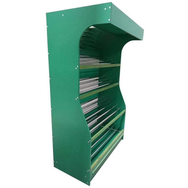 Espositore Ortofrutta 125x60x200 cm Verde con LED e Specchio