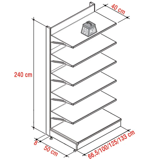 Agosistem Supermarket scaffale completo H.240 cm