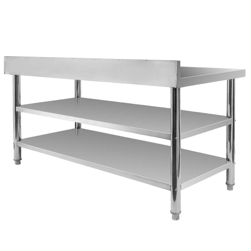 Mega-M X Standard tavolo a muro inox 160x60x85 2 ripiani