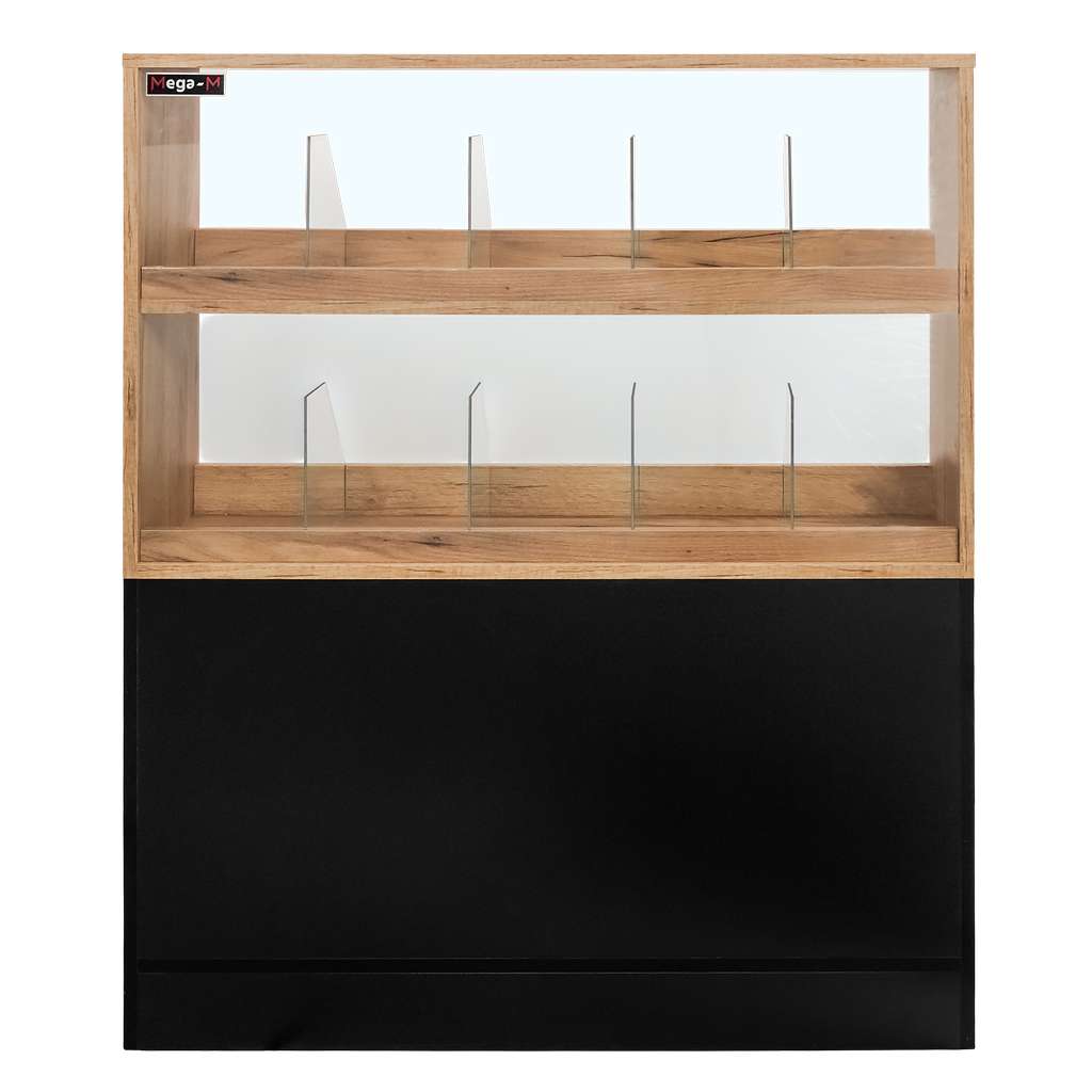Mega-M vetrina dolciumi vetro 127x106x30 cm rovere nero