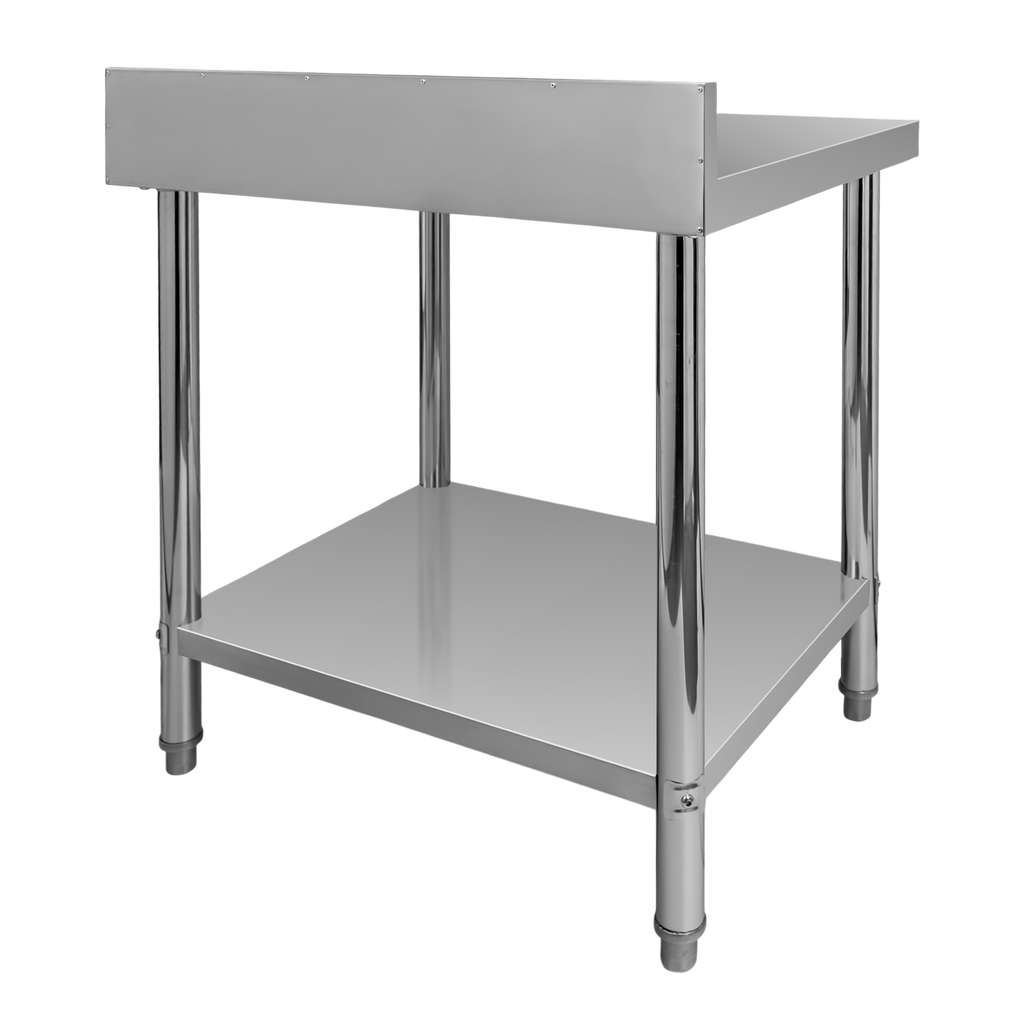 Mega-M X Standard tavolo inox 60x70x85 cm con alzatina e ripiano
