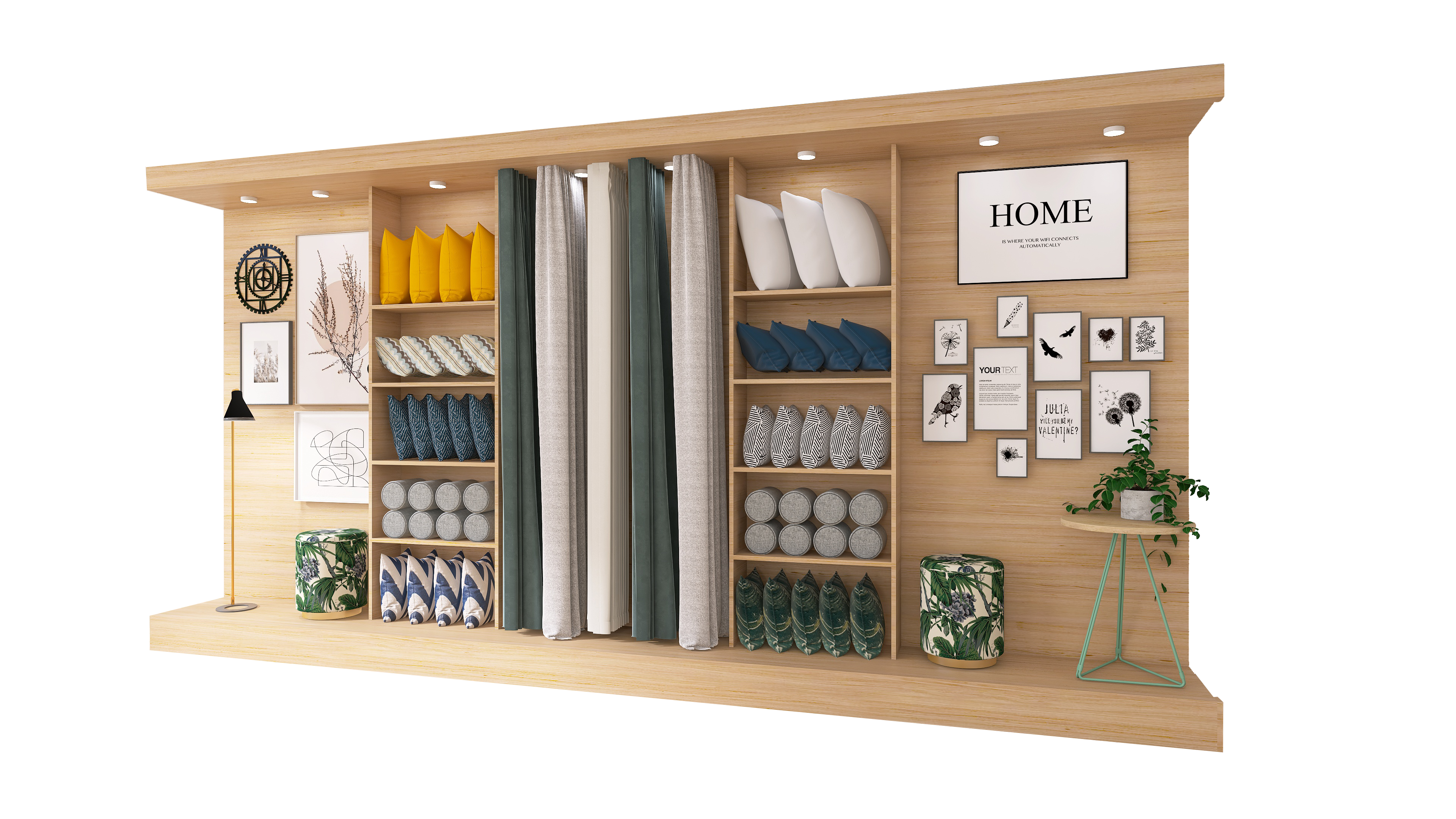 Design89 espositore tessuti per negozio