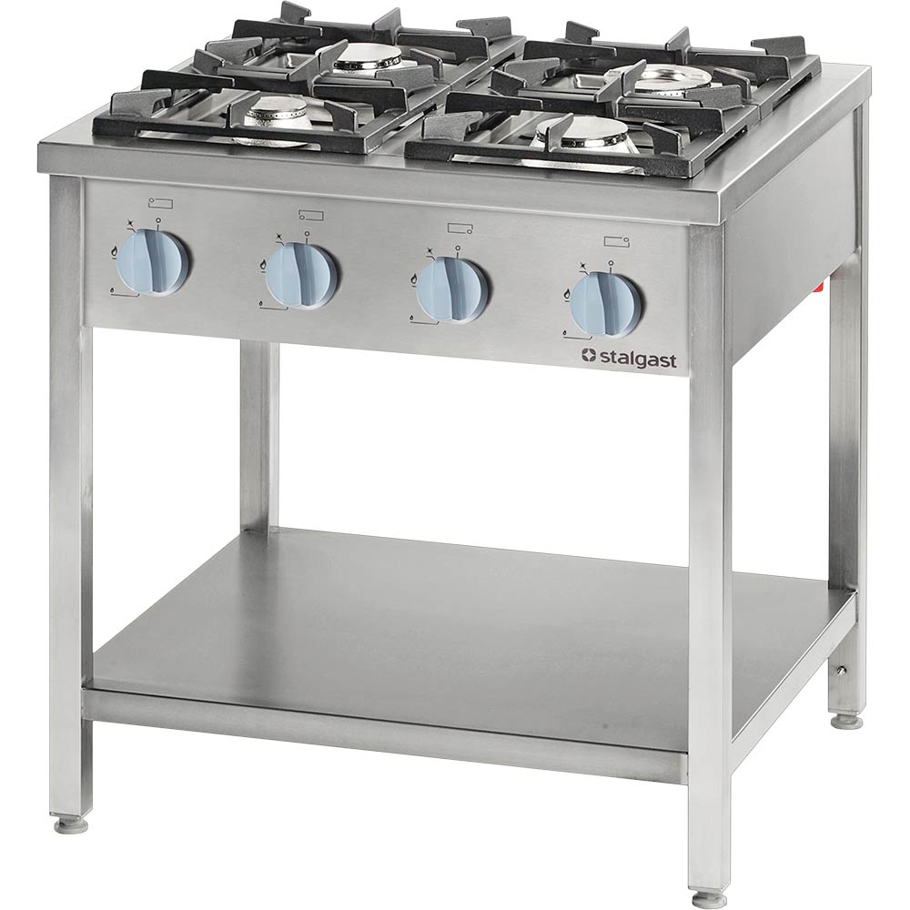 Stalgast 999551 cucina gas 4 fuochi 36kW G20 con ripiano