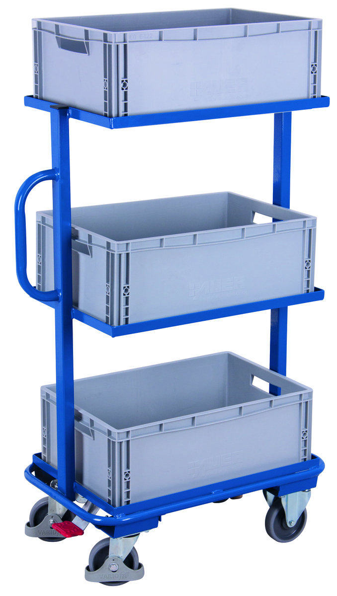 Variofit VF 400804 carrello 3 casse euro portata 200 kg blu