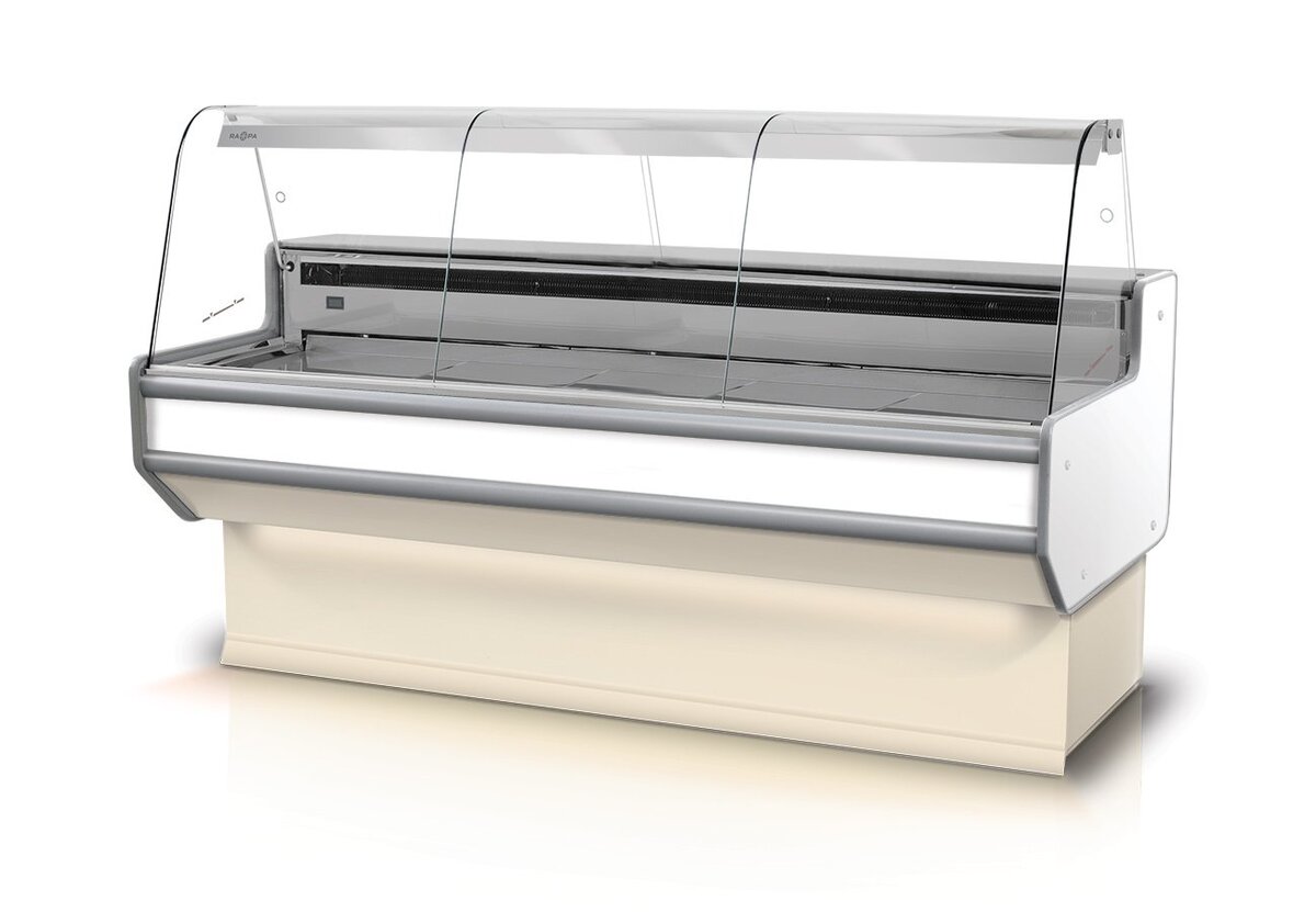 Rapa L-B2 banco frigo carne 179 cm vetro curvo LED
