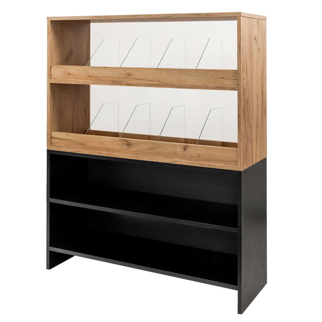 Mega-M vetrina dolciumi vetro 127x106x30 cm rovere nero