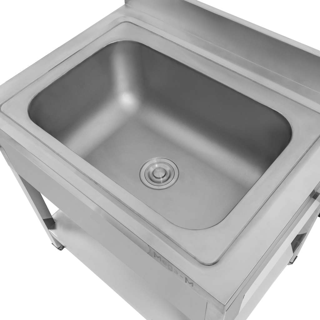 Mega-M 80x60x85 Lavello Gastronomico 1 Vasca Inox con Ripiano