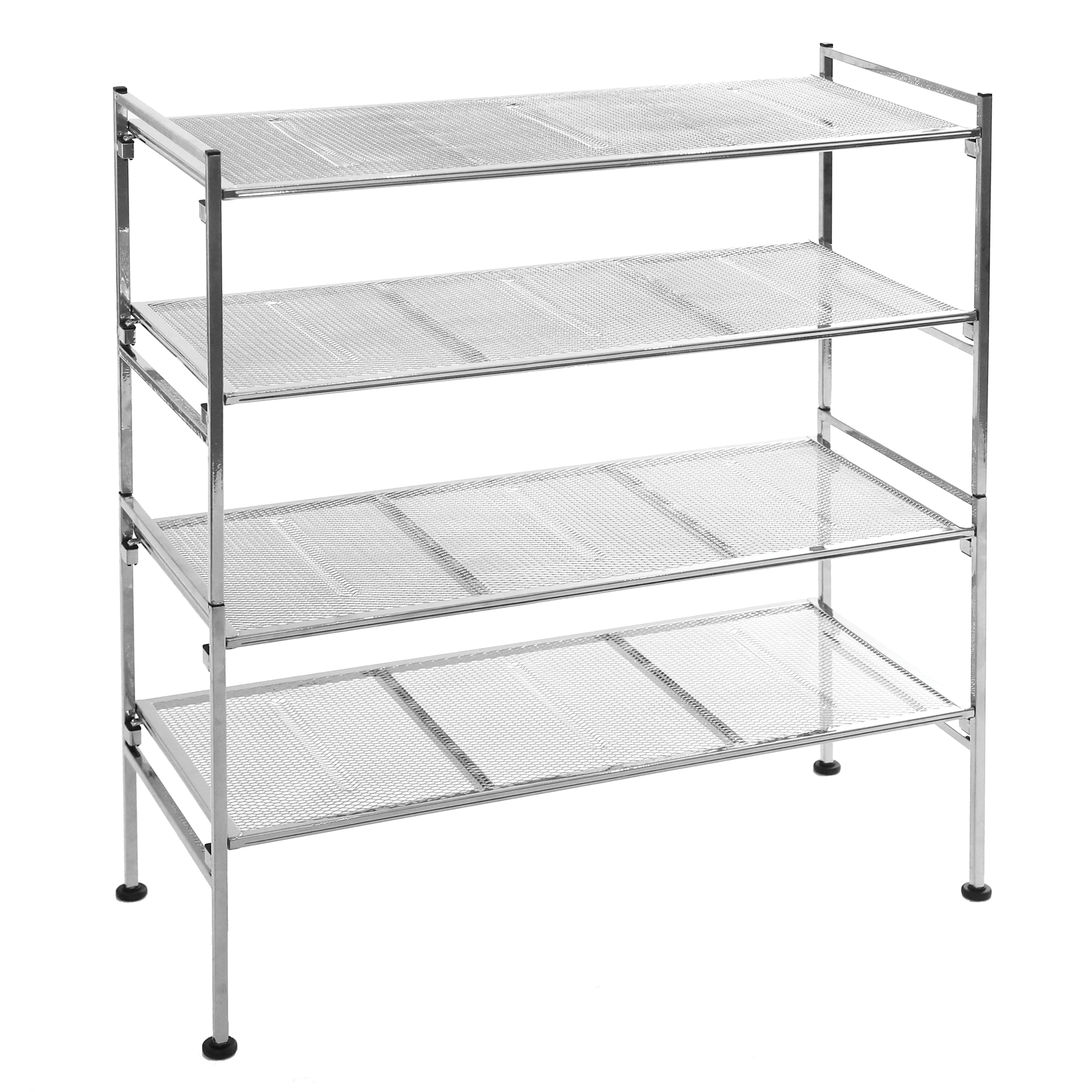 Seville Classics scarpiera 4 ripiani argento 67x30