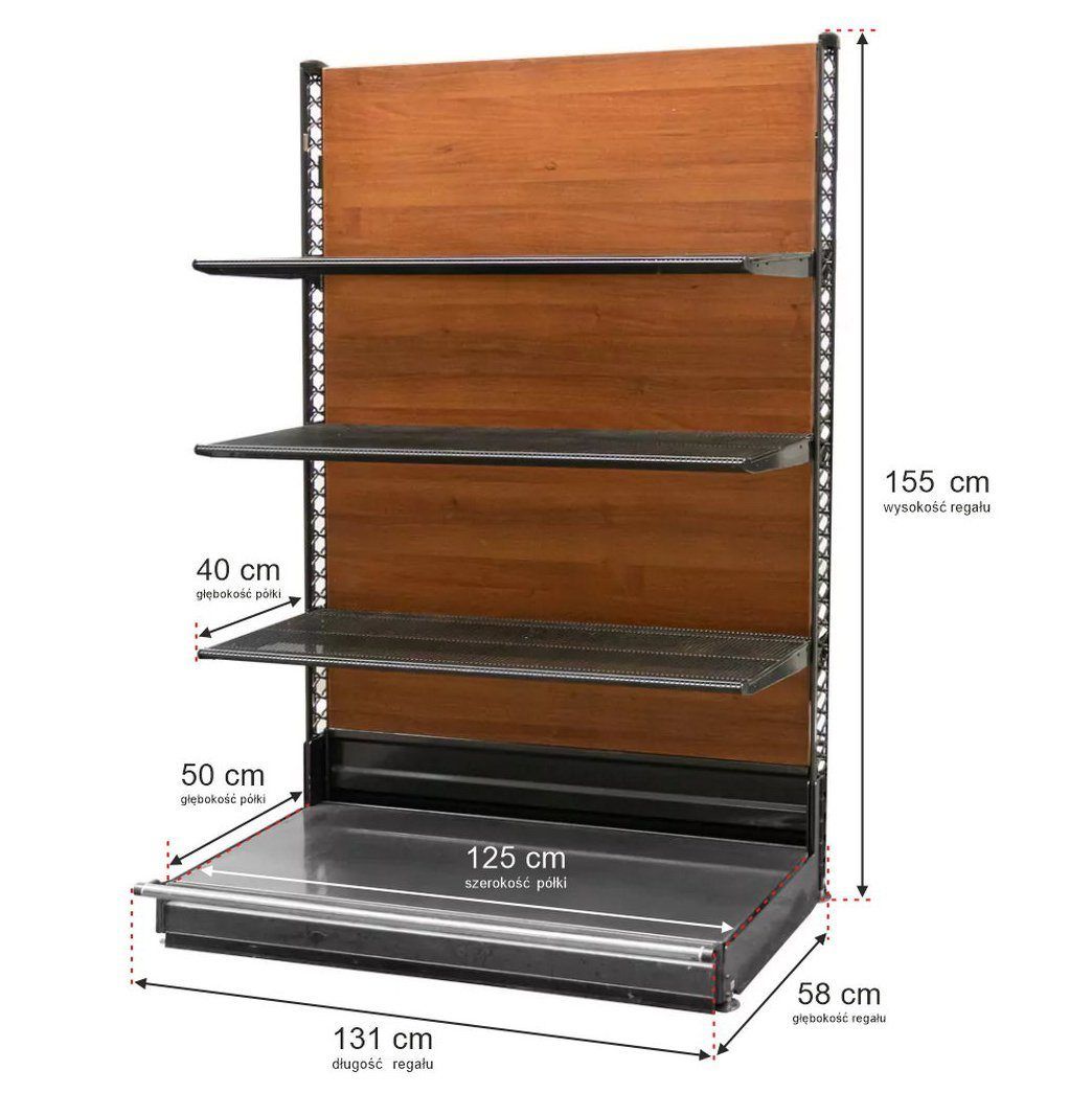 Wanzl Scaffale Negozio 155x131 cm 3 Ripiani Parete Base