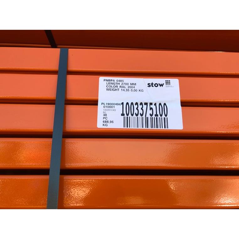 Stow L-270 traversa per scaffale portapallet arancione 3000 kg