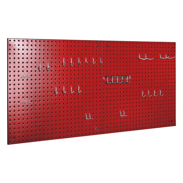 Seville Classics UltraHD Set 2 Pannelli Forati Rossi con Ganci